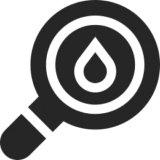 Search icon with droplet symbol